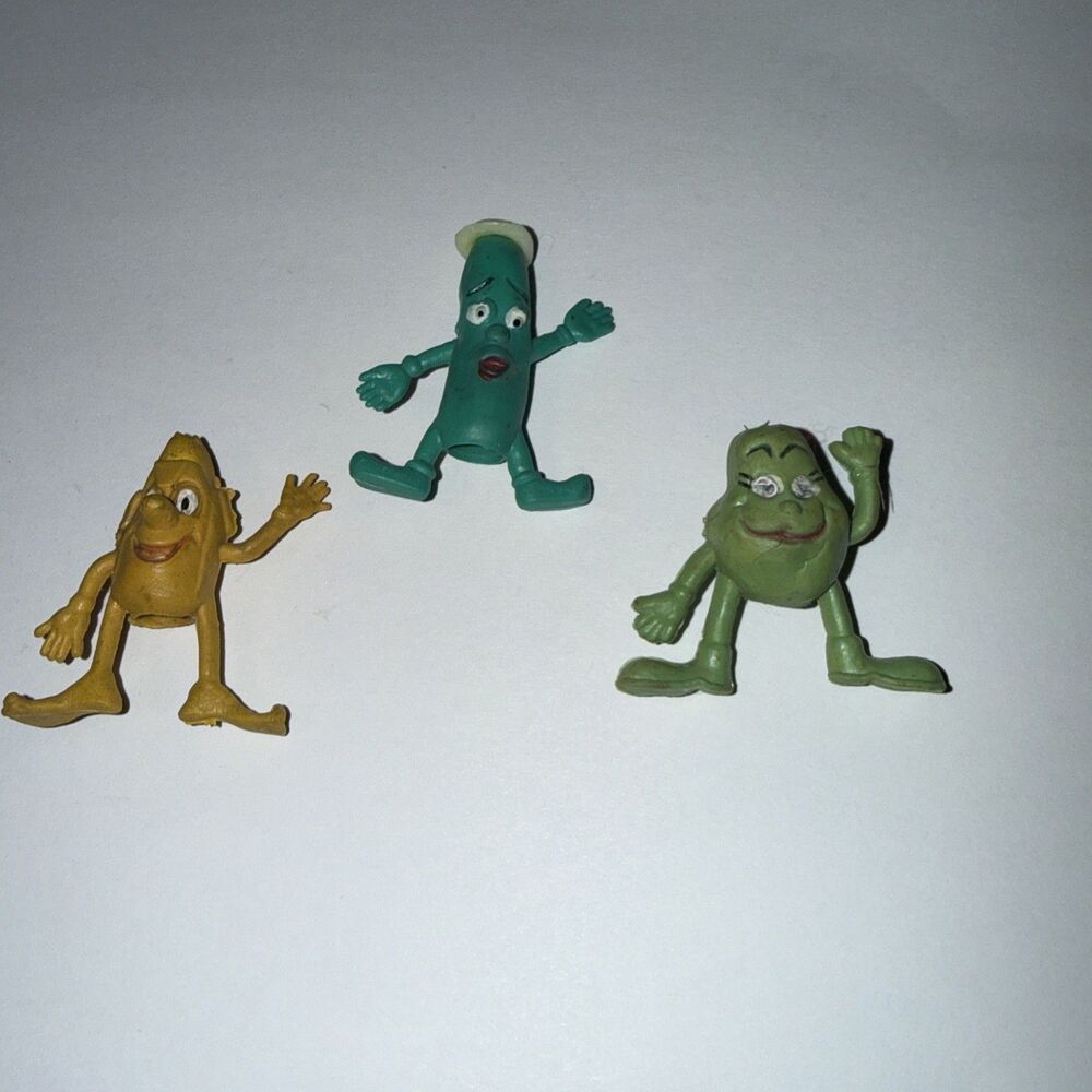 Munch Bunch Fruit & Vegetable Figure Pencil Toppers Lot - Vintage 70s